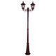 Chester Twin Head Tall Post Light - Burgundy Finish / B22 Chester Twin Head Tall Post Light - Burgundy Finish / B22